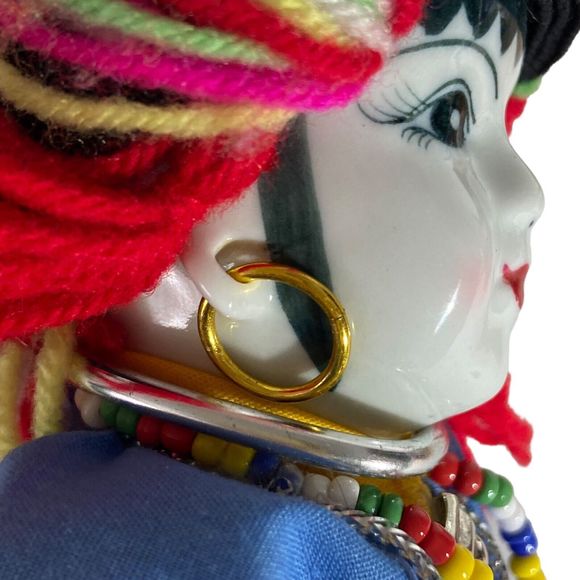 MOUNTAIN TRIBAL Hmong Doll Collectible Porcelain & Textile Costumed 8" Tall VTG - Picture 11 of 12